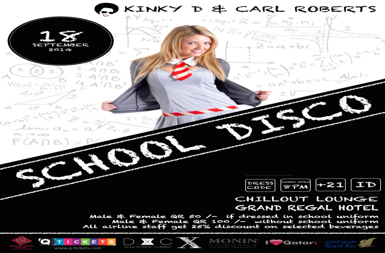 18th September SCHOOL DISCO with Kinky D & Carl Roberts at Chill Out!