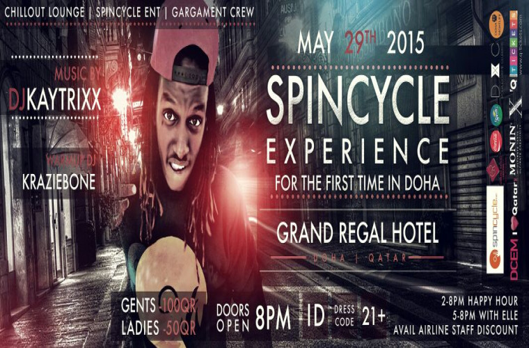 29th May SPINCYCLE EXPERIENCE with DJs KAYTRIXX & KRAZIEBONE at Chill Out!