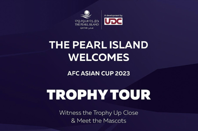 AFC Asian Cup Qatar 2023(tm) trophy tour & meet the mascots at The Pearl Island