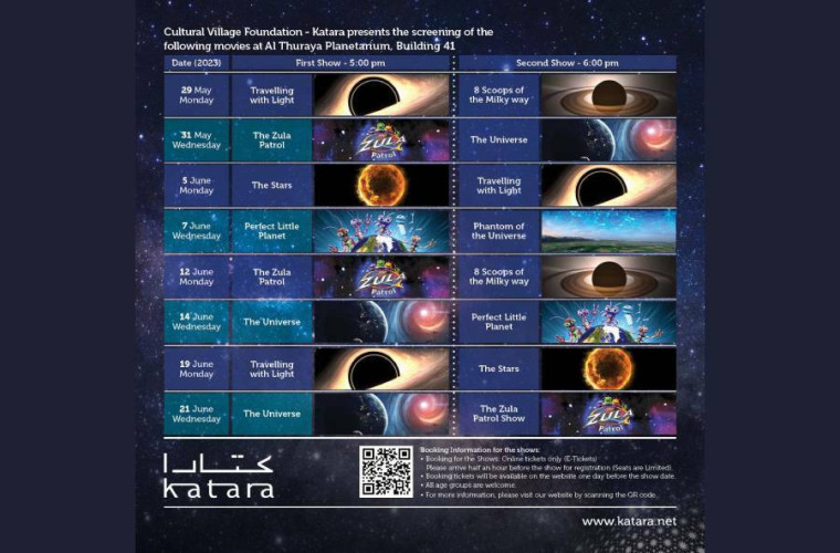 Al Thuraya Planetarium May - June 2023 shows