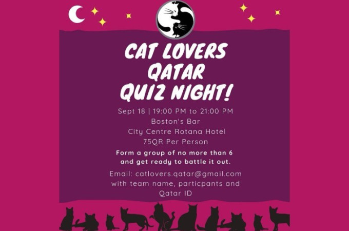 Cat Lovers Qatar Quiz Night at Boston's