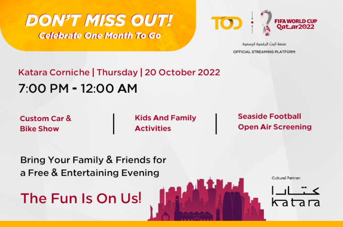 Celebrate 1-month to go for the World Cup with TOD at Katara Corniche