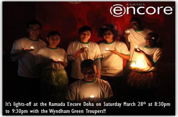Earth Hour at Ramada Encore Doha with the Wyndham Green Troupers
