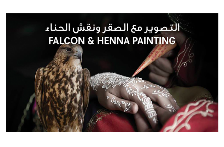 Falcon and Henna Painting