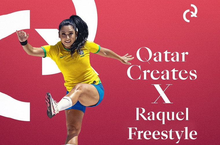 Football freestyler Raquel Benetti in Qatar