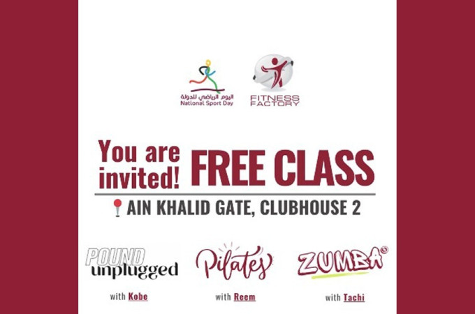 Free classes at Fitness Factory for Qatar National Sport Day 2024