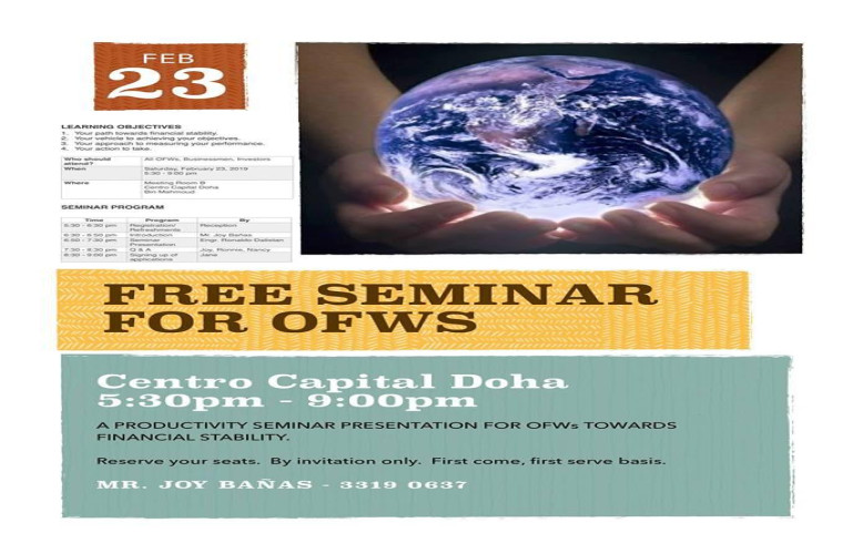 Free Seminar for OFWs