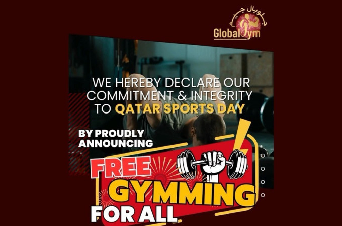 Free workout at Global Gym for Qatar National Sport Day 2024