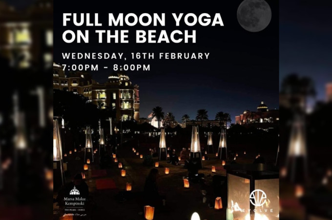 Full Moon Yoga on the Beach at Marsa Malaz Kempinski Doha