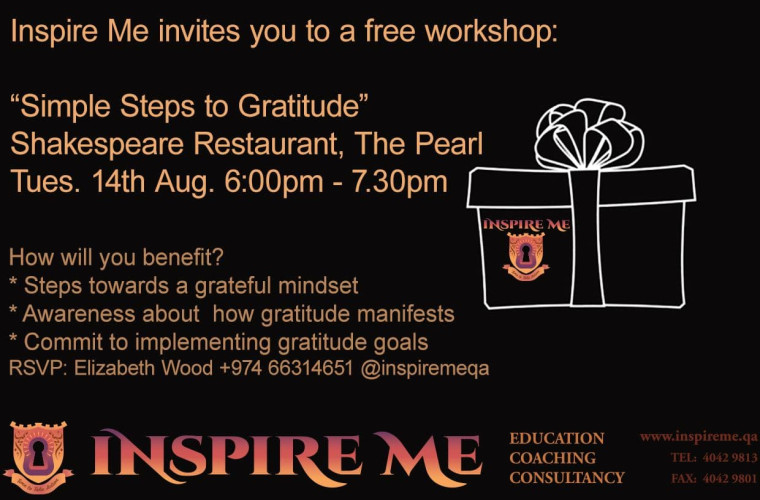 INSPIRE ME "Simple steps to Gratitude" workshop