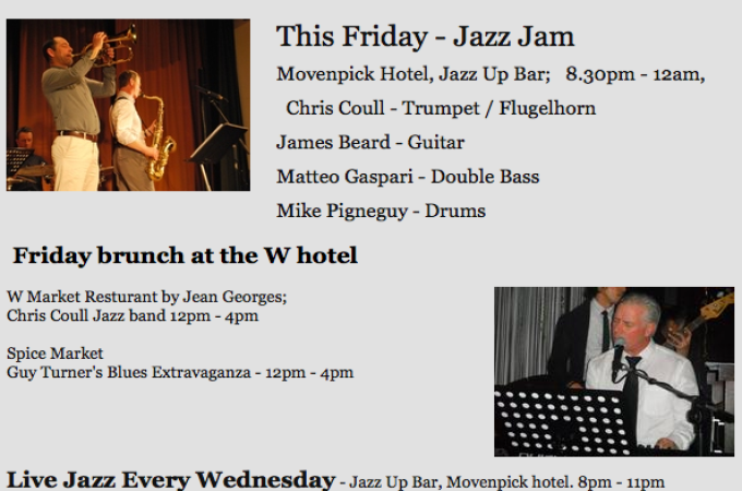 Jazz at the Movenpick hotel - TONIGHT and Friday.... Live music this weekend!