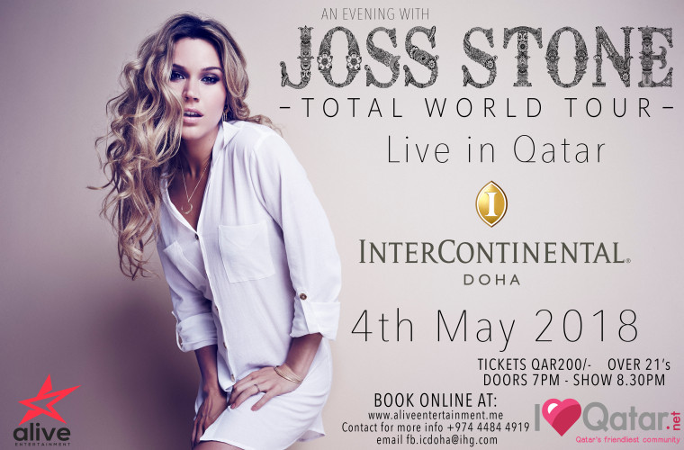 Joss Stone Live in Qatar May 4th @ InterContinental Doha