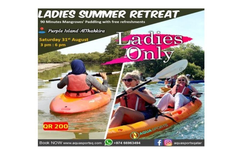 Ladies Sunset Kayaking to Explore Purple Island