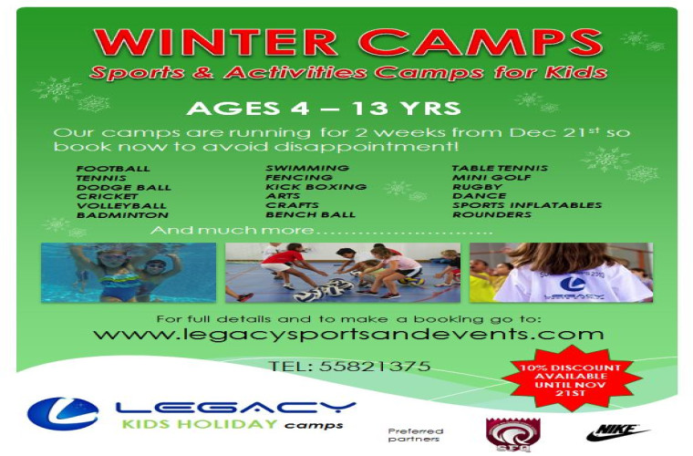 Legacy Kids Winter Camps 2014
