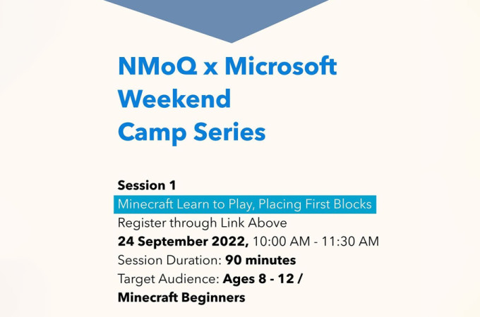 NMoQ x Microsoft Weekend Camp Series: Minecraft Learn to Play, Placing First Blocks