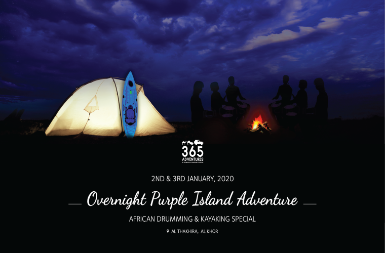 Overnight Purple Island Adventure - African Drumming & Kayaking Special