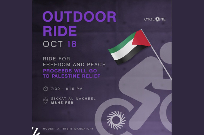 Pedal for Peace: Outdoor charity ride in Msheireb to support Palestine