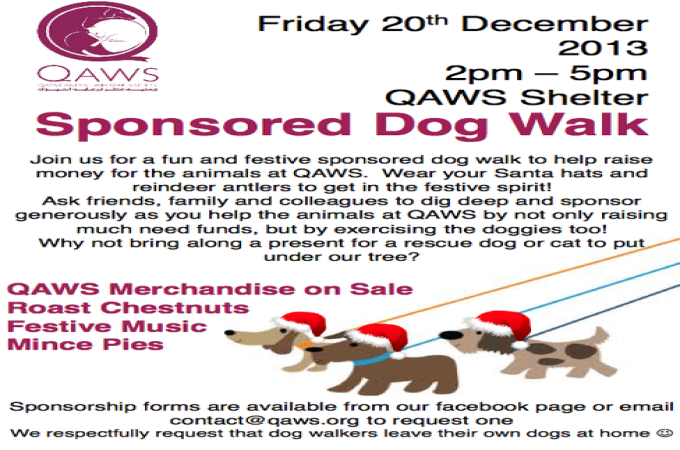 QAWS Sponsored Dog Walk, Friday 