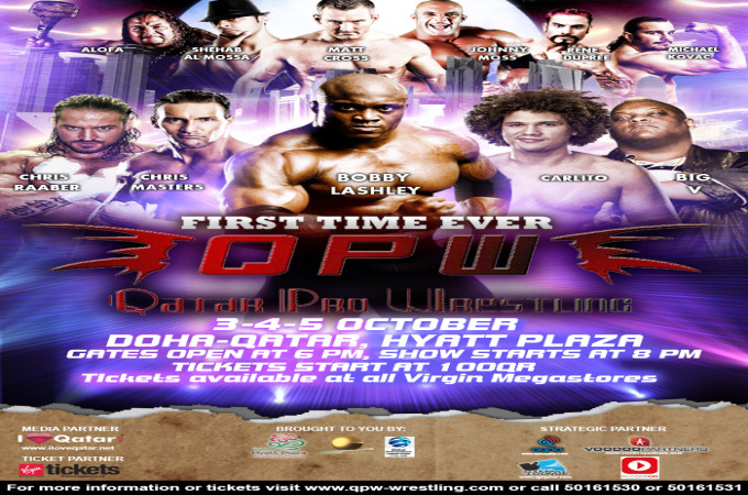 QPW-Qatar Pro Wrestling feat. Bobby Lashley, Carlito, Big V and more @Hyatt Plaza Tent 