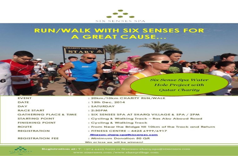 RUN/WALK WITH SIX SENSES SPA FOR A GREAT CAUSE