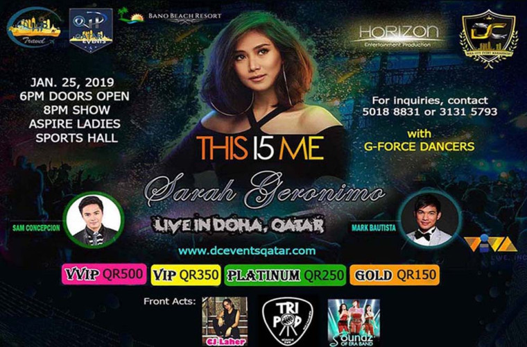 Sarah G Live in Doha this January 25