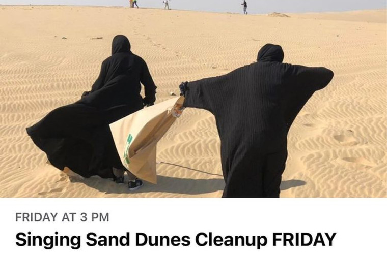 Singing Sand Dunes Cleanup Friday by Deap Qatar