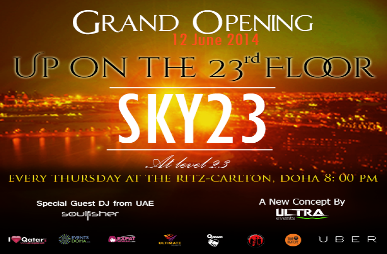 SKY23 | Music Madness Party | DJ W (Ultra Thursdays Resident B2B DJ Carl Roberts (Sundowners Resident) | 4 Sep 2014 | The Ritz-Carlton, Doha