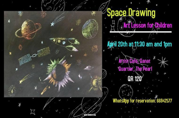 Space Drawing Lesson for Children at the Artist Cafe