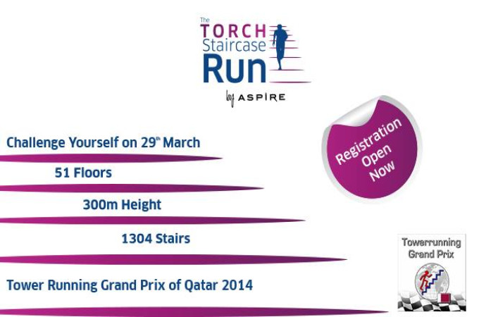 Torch Staircase Run, Tower Running Grand Prix of Qatar 2014